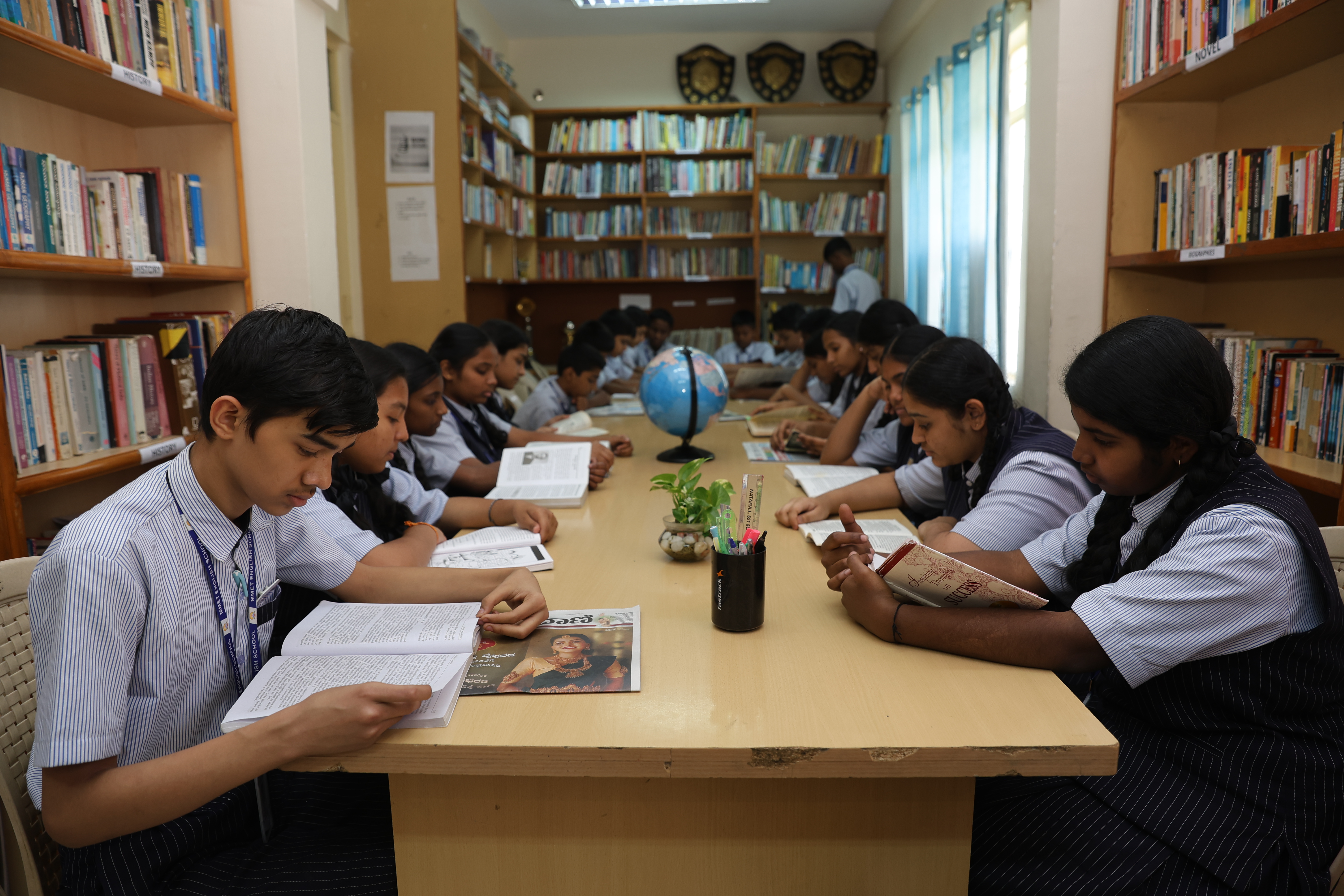 Teacher with students in class
