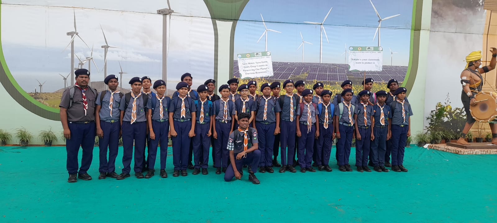 Students assembled for scout activity